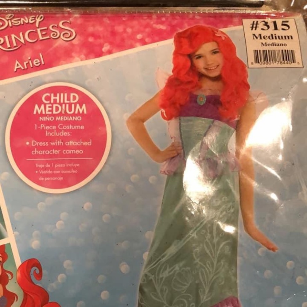 New Disney Ariel Little Mermaid Costume size kids Medium 8-10 girls